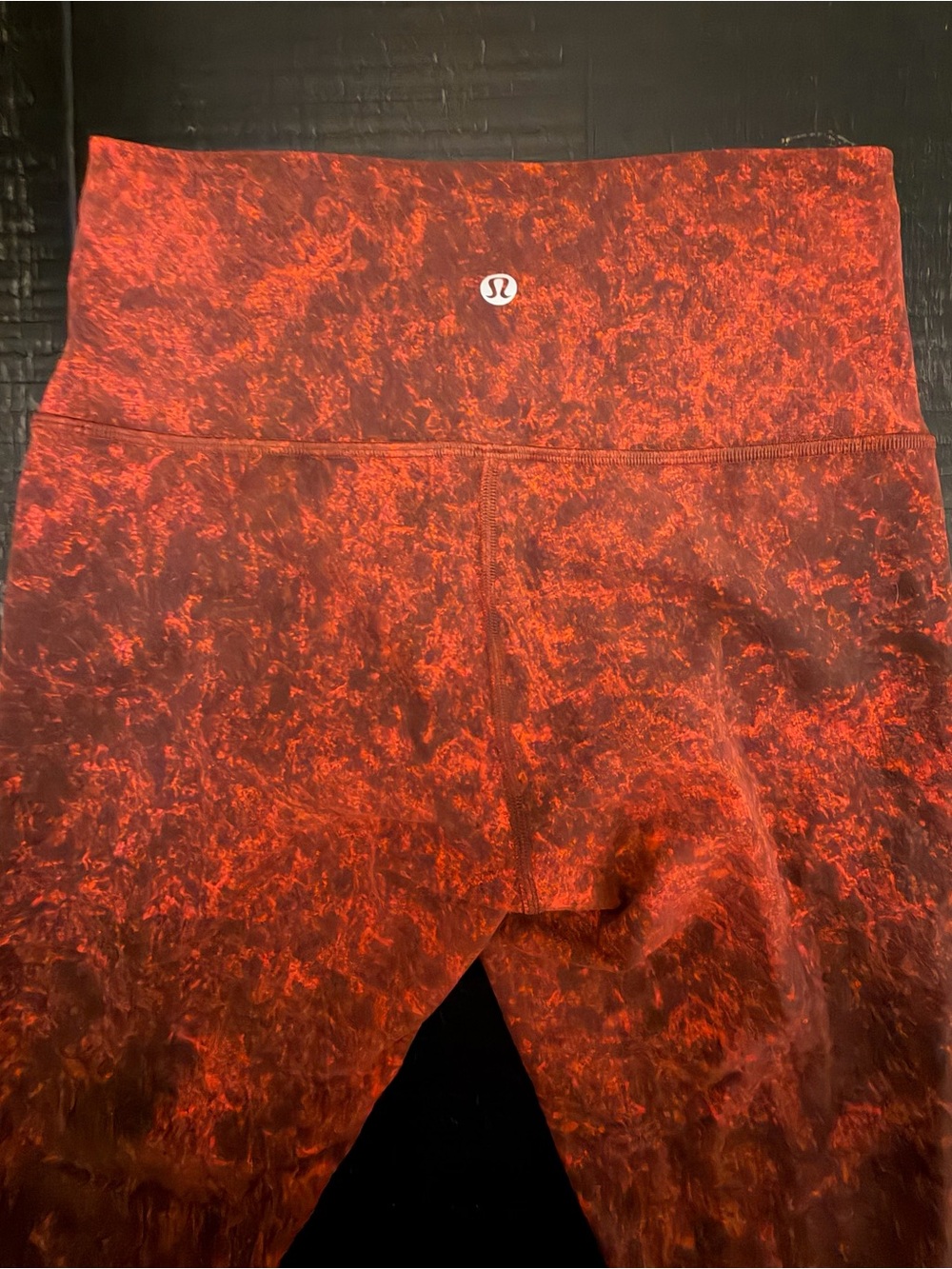 lululemon athletica Red Marbled High-Rise Leggings